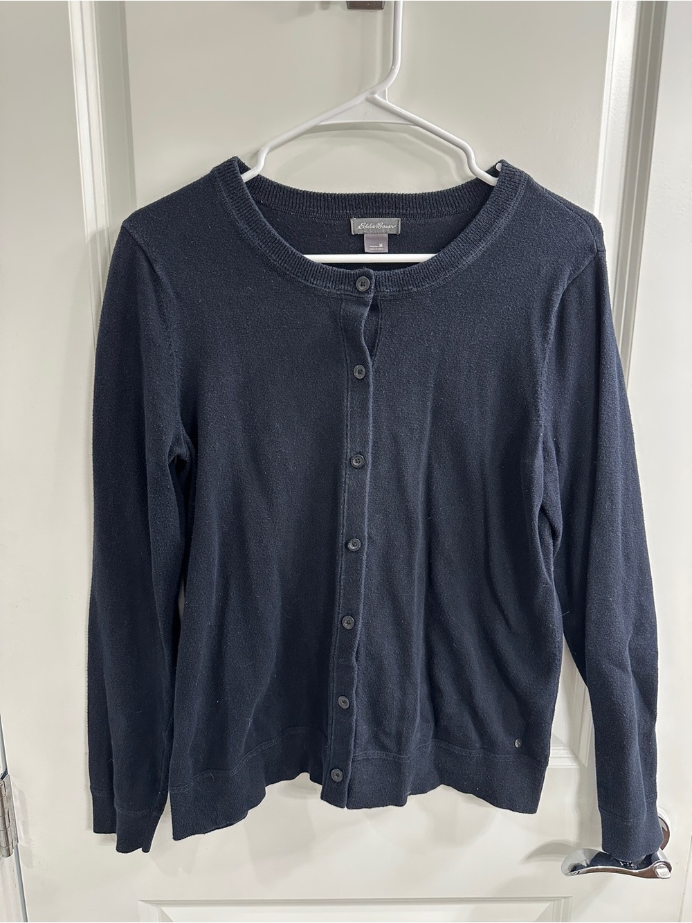 Eddie Bauer Women’s Black Button-Front Cardigan Sweater - medium